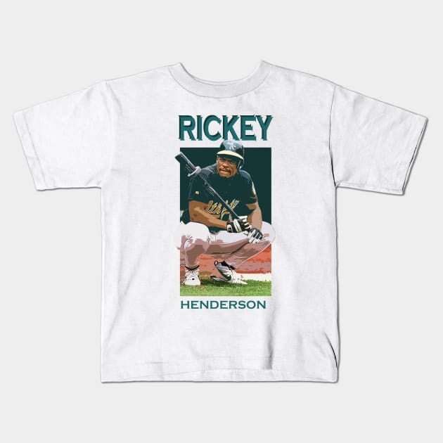 rickey legend henderson retro Kids T-Shirt by Suisui Artworks